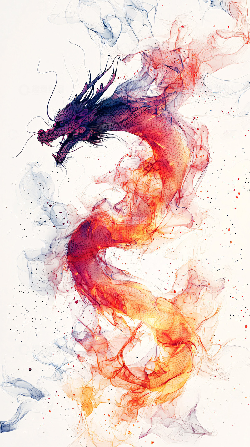 高清大图下载【趣麦麦图】水墨龙