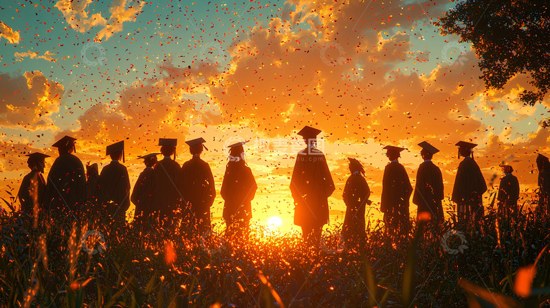 高清大图下载【趣麦麦图】毕业生剪影