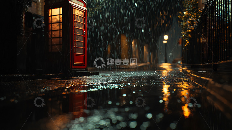 高清大图下载【趣麦麦图】雨夜伦敦街景