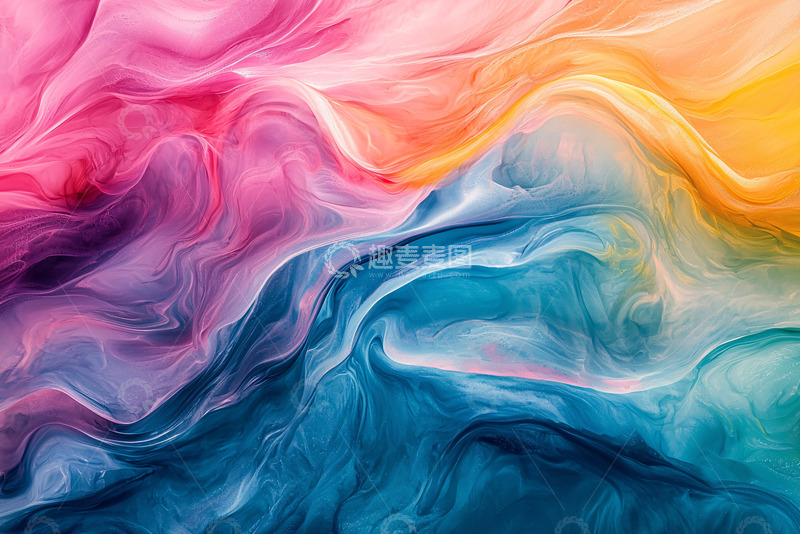 高清大图下载【趣麦麦图】彩色流动水墨质感背景