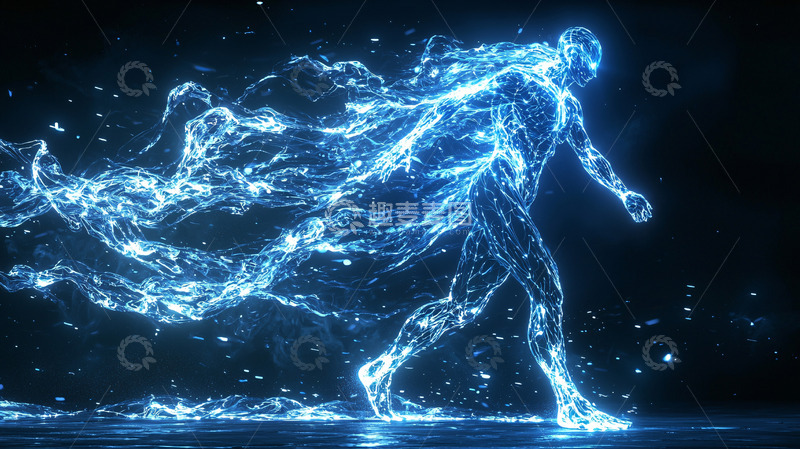 高清大图下载【趣麦麦图】能量流动的人形生物