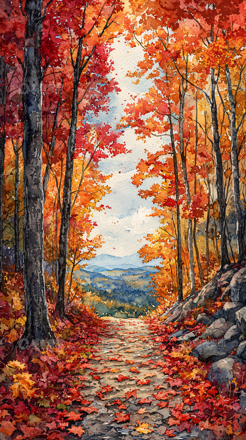 高清大图下载【趣麦麦图】秋日森林小路