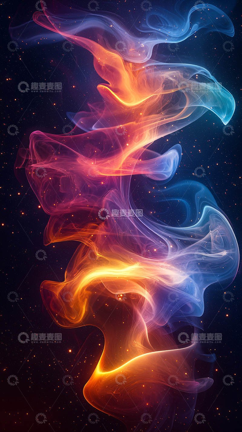 高清大图下载【趣麦麦图】色彩绚丽的烟雾状抽象