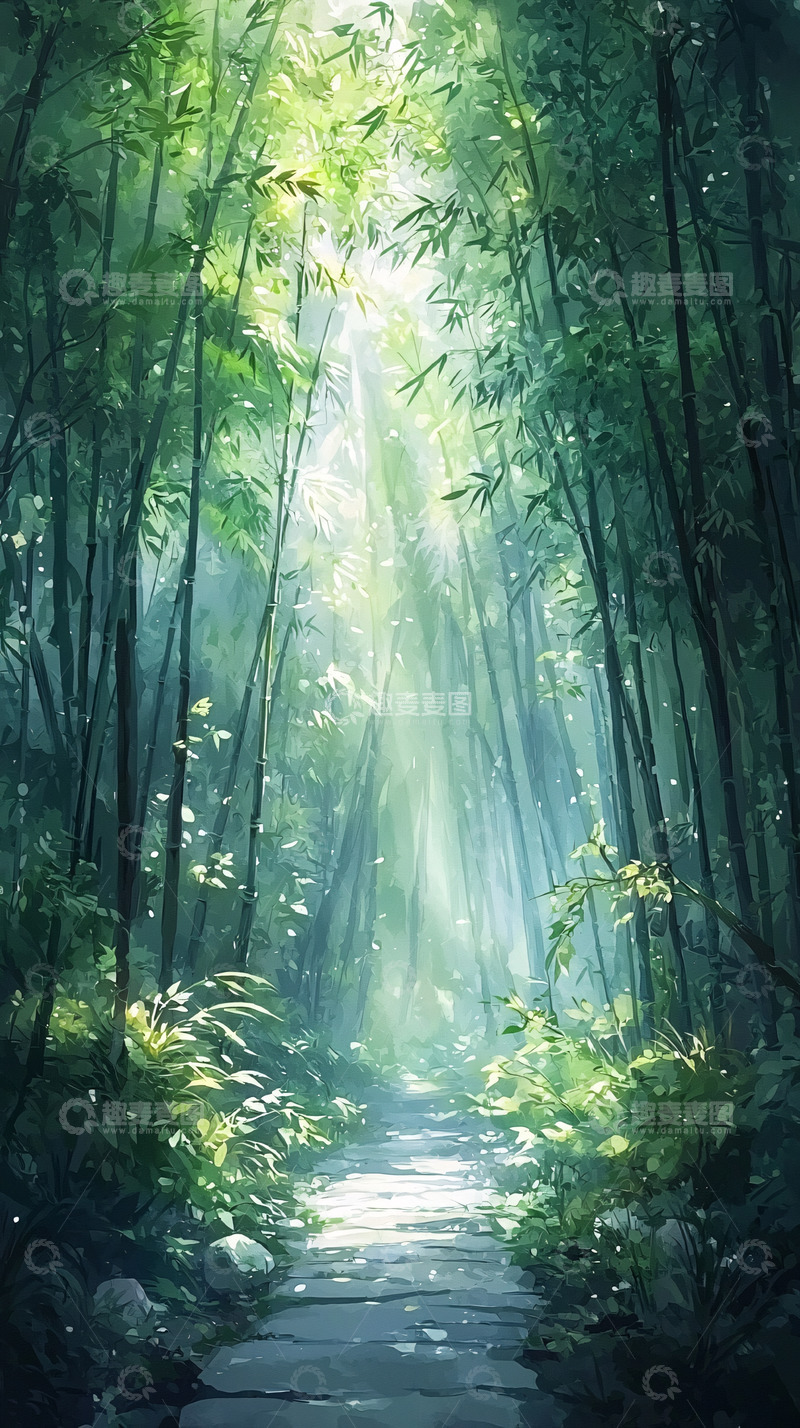高清大图下载【趣麦麦图】竹林小径