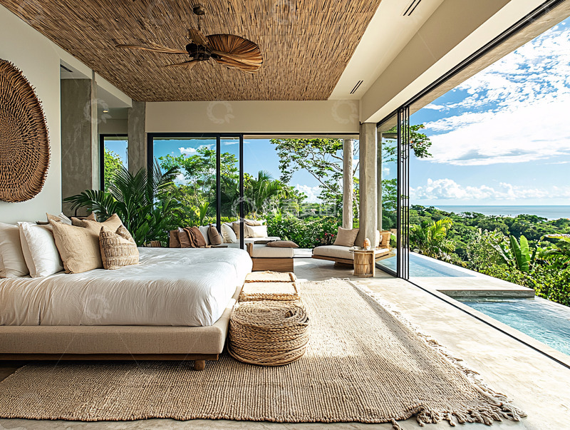 高清大图下载【趣麦麦图】现代简约海景卧室