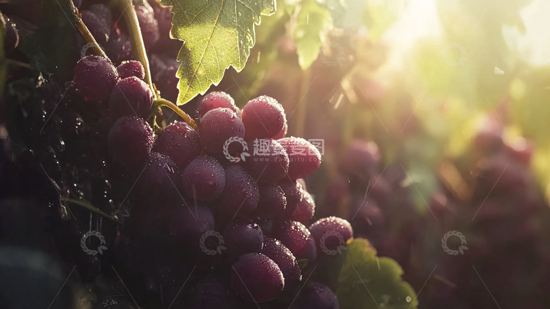 高清大图下载【趣麦麦图】阳光下成熟的红葡萄