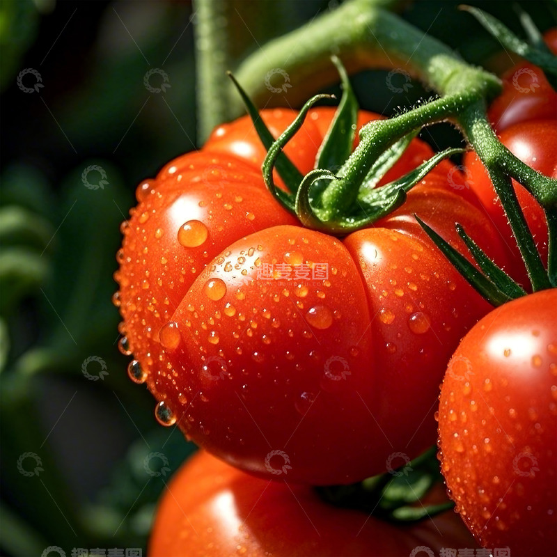 高清大图下载【趣麦麦图】大红色的有机西红柿