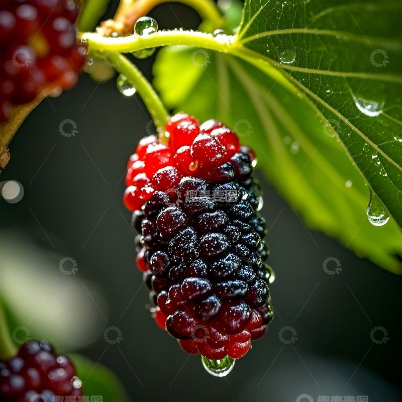 高清大图下载【趣麦麦图】树上成熟的桑葚