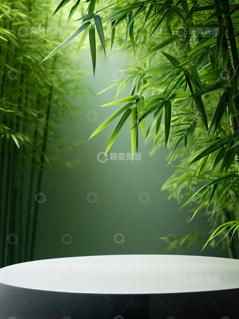 高清大图下载【趣麦麦图】竹子竹林场景电商展台背景5