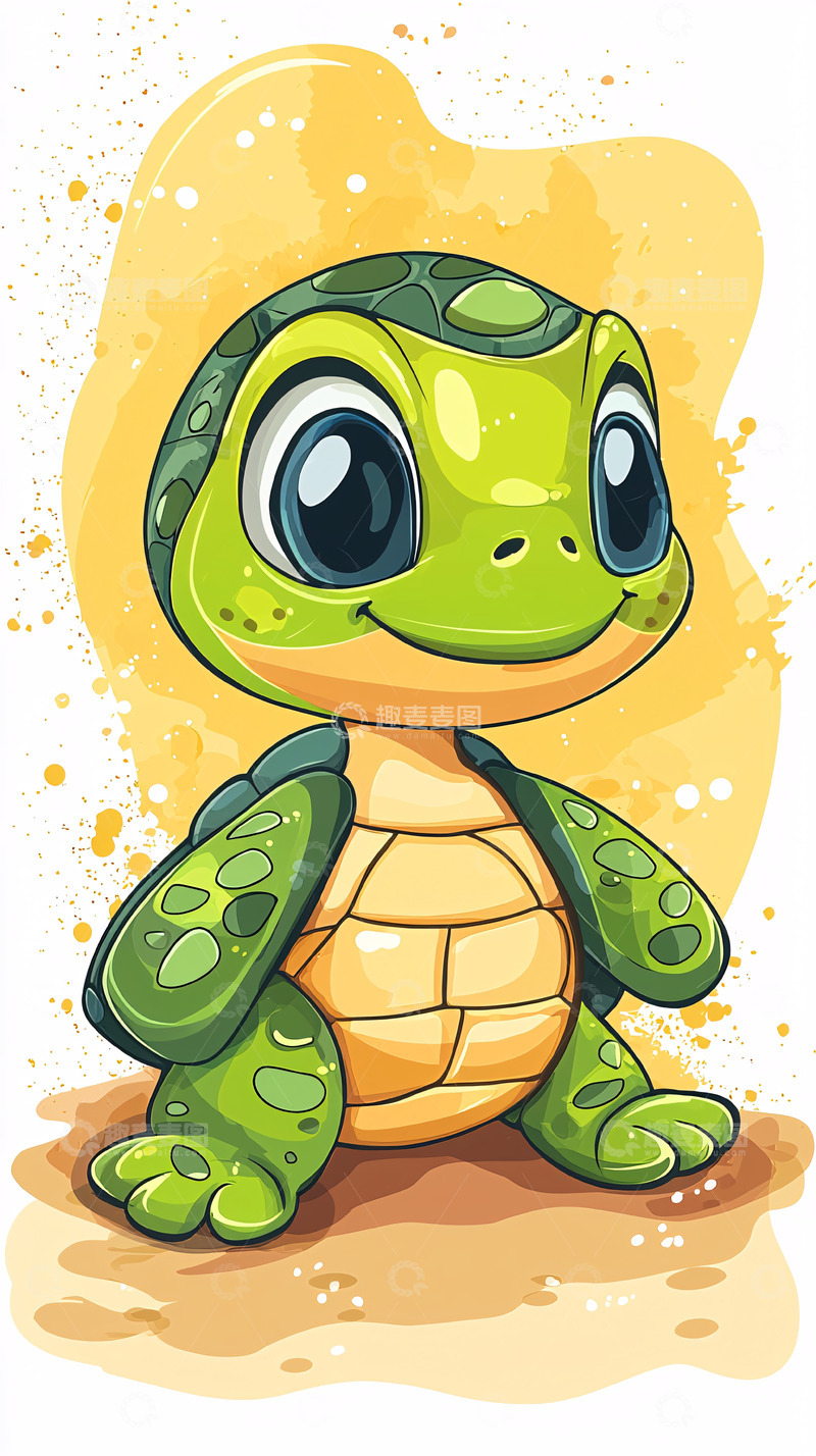 高清大图下载【趣麦麦图】卡通小海龟