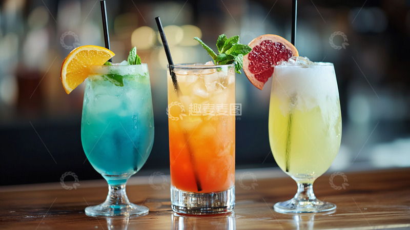 高清大图下载【趣麦麦图】-三款色彩鲜艳的鸡尾酒