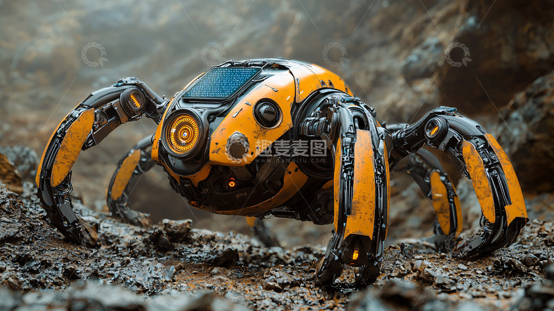 高清大图下载【趣麦麦图】科幻风格蜘蛛机器人