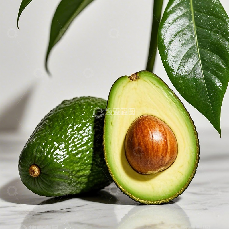 高清大图下载【趣麦麦图】两个新鲜的牛油果