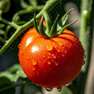 带着水珠的有机西红柿