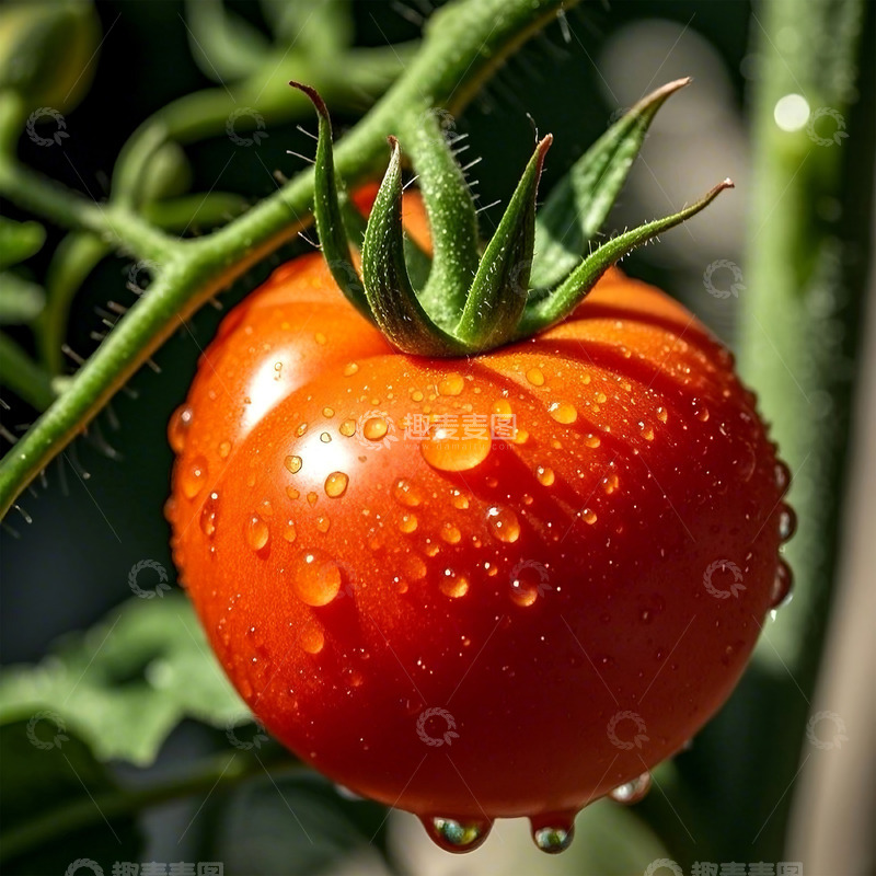 高清大图下载【趣麦麦图】-带着水珠的有机西红柿