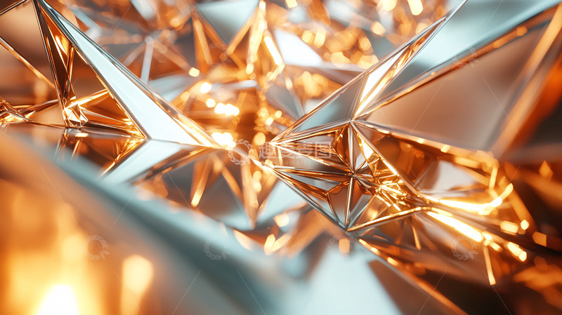 高清大图下载【趣麦麦图】金色星形几何抽象背景