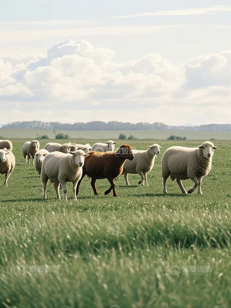 高清大图下载【趣麦麦图】草原羊群摄影图