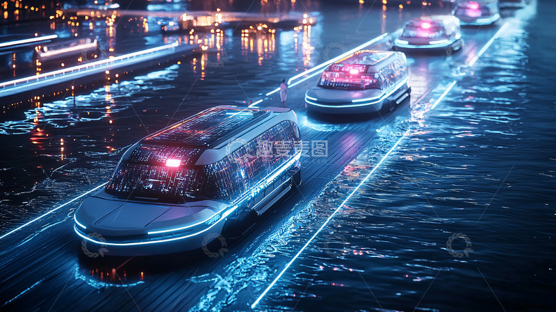 高清大图下载【趣麦麦图】未来城市水上交通