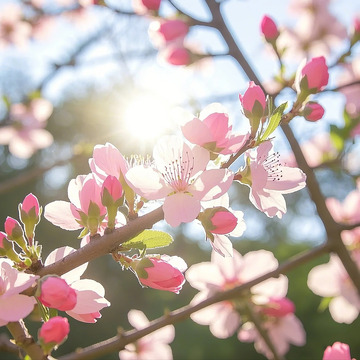 春天桃花植物摄影图