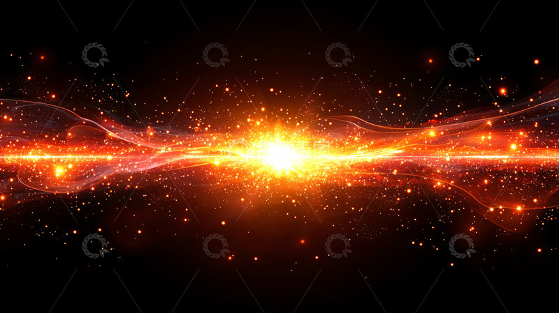 高清大图下载【趣麦麦图】红色光芒爆炸的宇宙星空