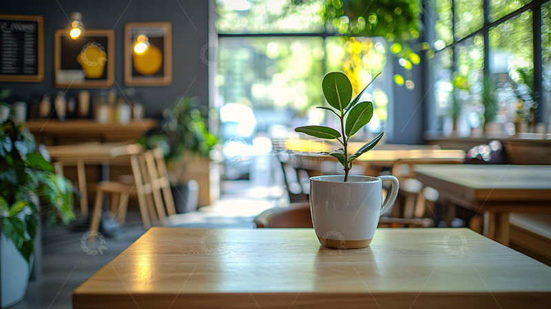 高清大图下载【趣麦麦图】咖啡馆绿植