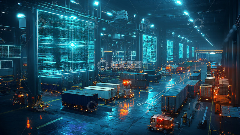 高清大图下载【趣麦麦图】未来科技感物流中心