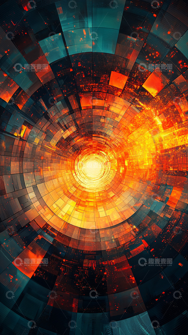 高清大图下载【趣麦麦图】中心发光科技感图案
