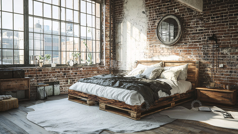 高清大图下载【趣麦麦图】工业风卧室