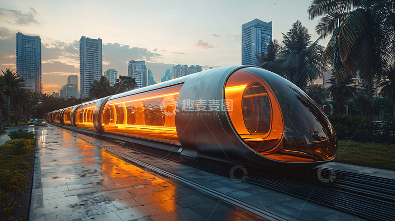 高清大图下载【趣麦麦图】未来科技列车