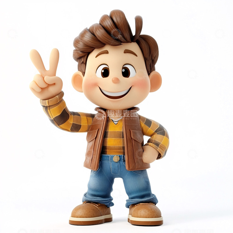 高清大图下载【趣麦麦图】可爱卡通男孩