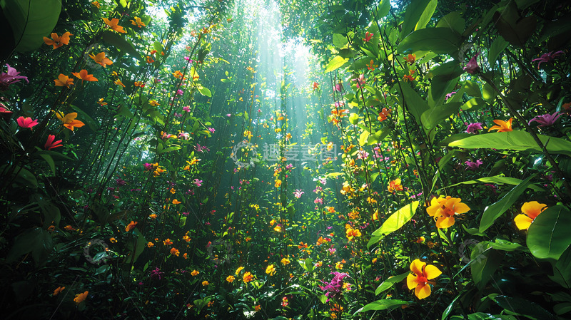 高清大图下载【趣麦麦图】阳光透过树林