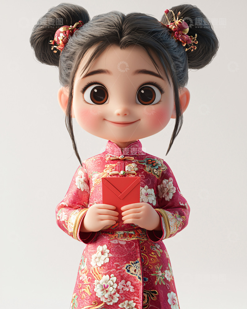 高清大图下载【趣麦麦图】可爱中国风女孩