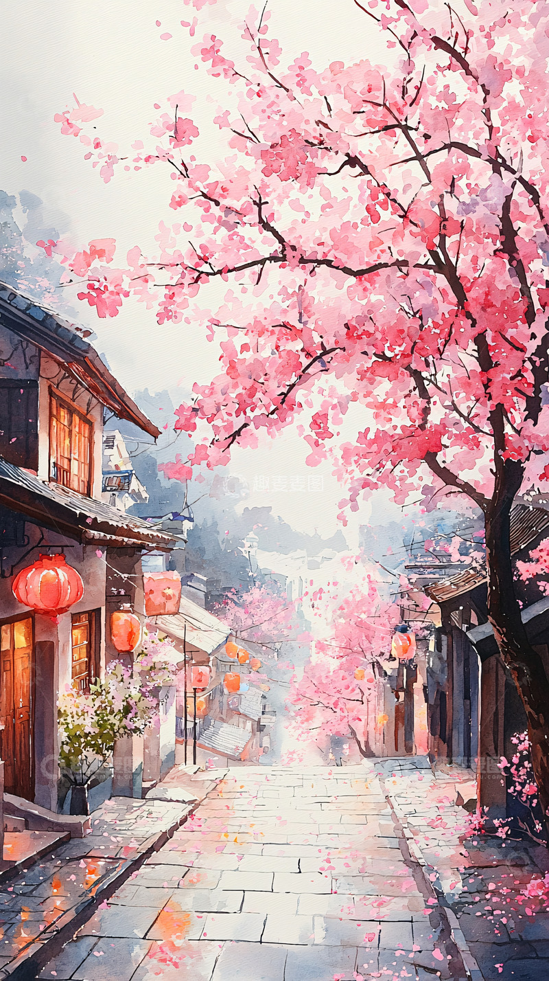 高清大图下载【趣麦麦图】樱花街道