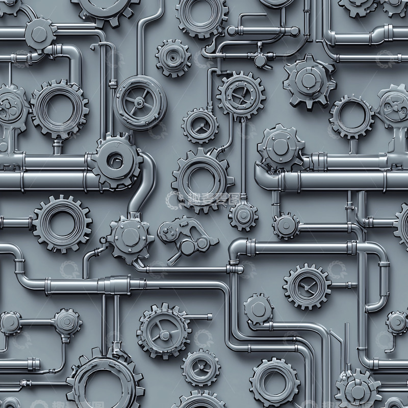 高清大图下载【趣麦麦图】复杂的机械齿轮管道图