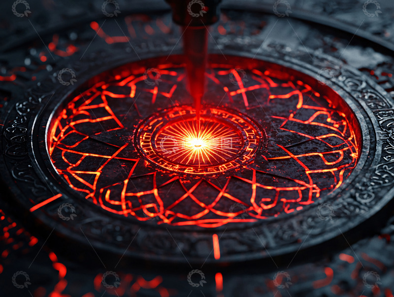 高清大图下载【趣麦麦图】红色能量纹理魔法阵