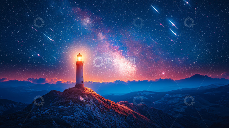 高清大图下载【趣麦麦图】星空灯塔