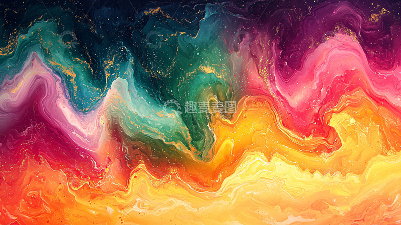 高清大图下载【趣麦麦图】抽象彩色油画