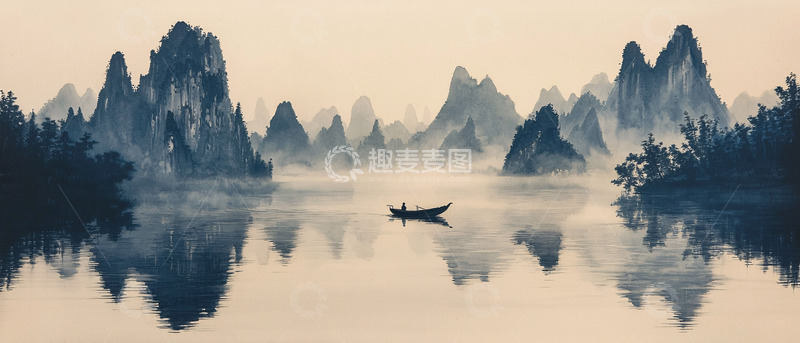 高清大图下载【趣麦麦图】水墨山水画135