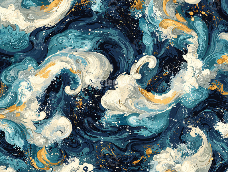 高清大图下载【趣麦麦图】蓝色波浪