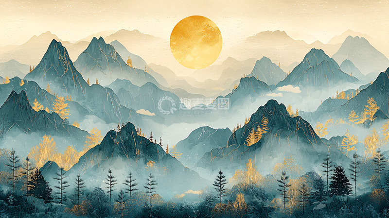 高清大图下载【趣麦麦图】山水风景水墨画