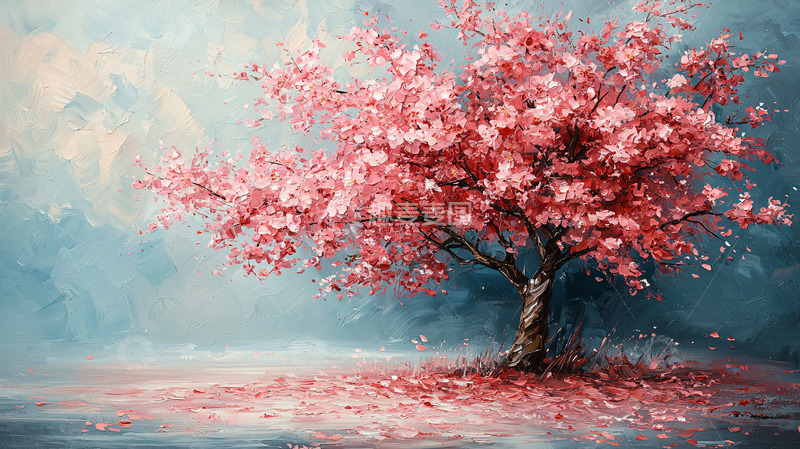 高清大图下载【趣麦麦图】粉红色的樱花树