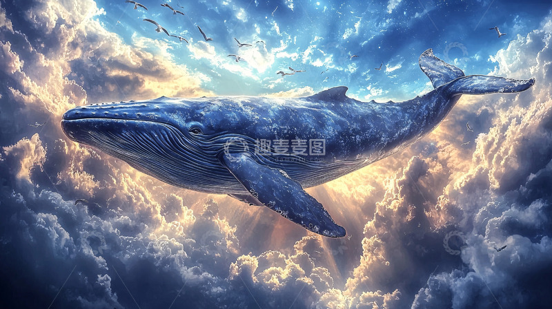 高清大图下载【趣麦麦图】云中鲸鱼
