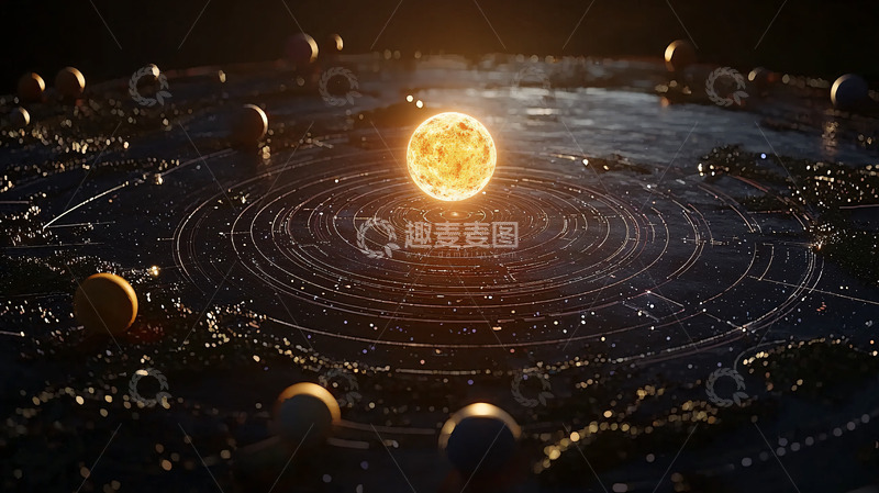 高清大图下载【趣麦麦图】-太阳系行星运行轨道图
