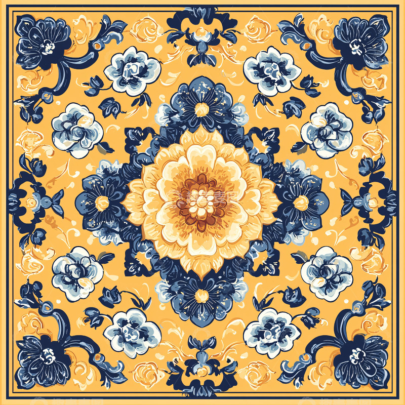 高清大图下载【趣麦麦图】中式花卉图案