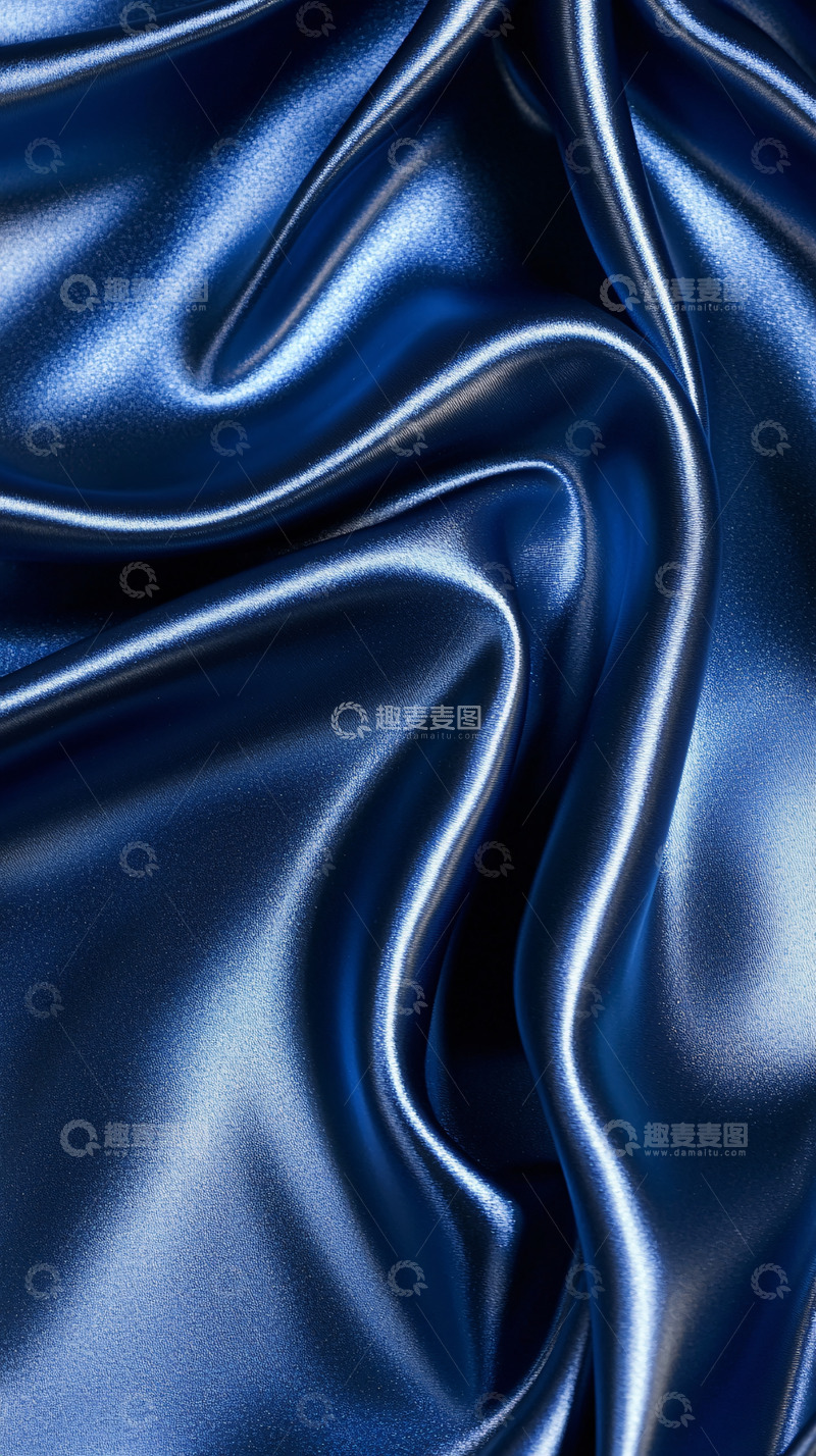 高清大图下载【趣麦麦图】深蓝色丝绸质感背景