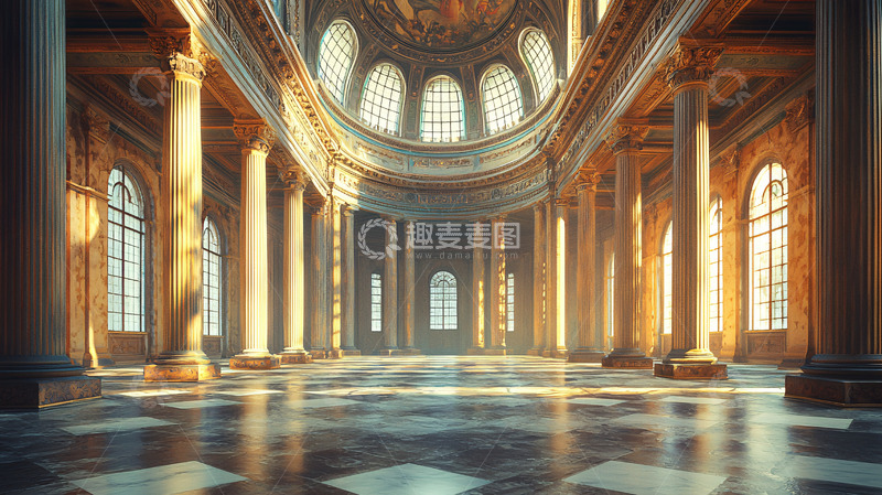 高清大图下载【趣麦麦图】宏伟的圆形大厅