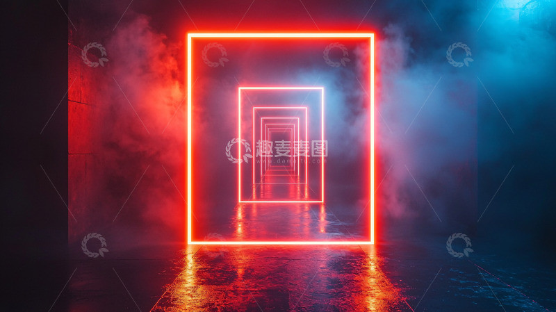 高清大图下载【趣麦麦图】霓虹灯框架通道