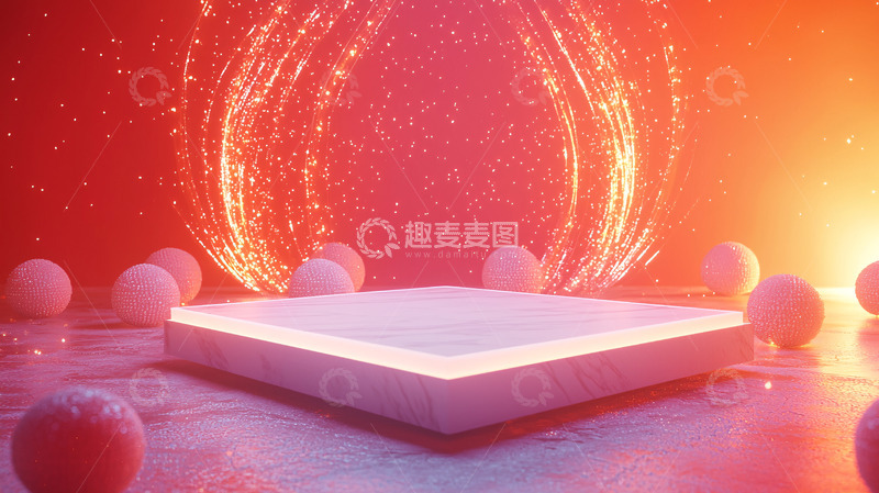 高清大图下载【趣麦麦图】红色背景展示台