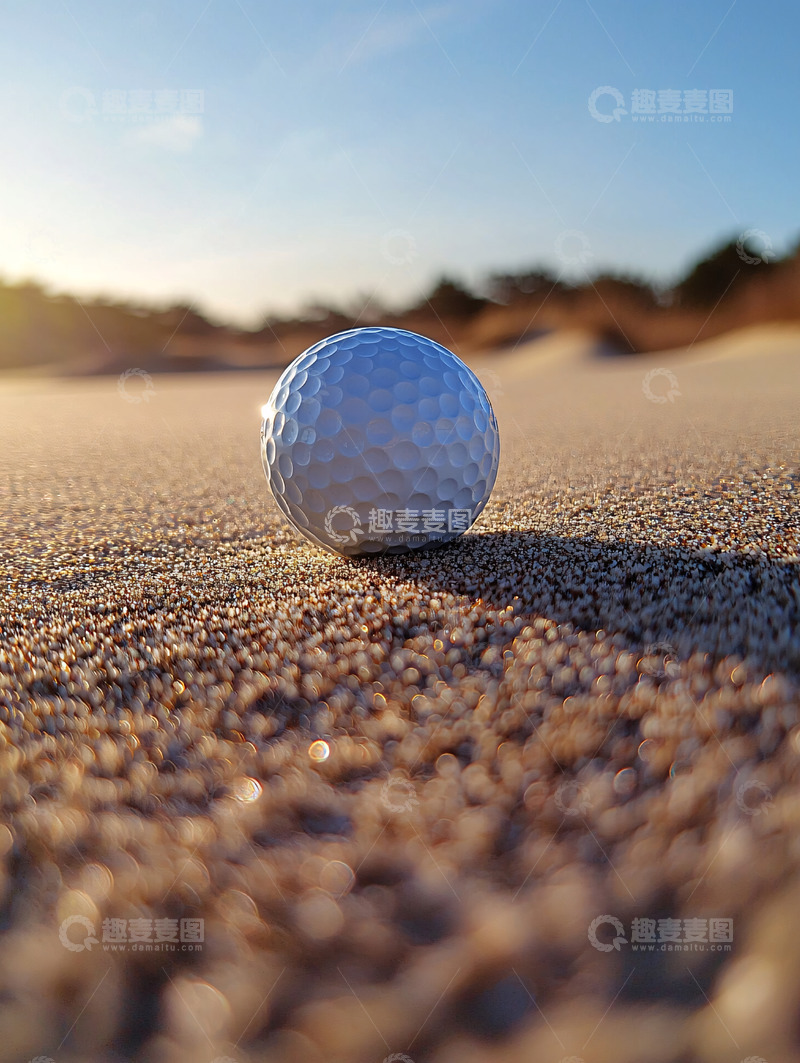 高清大图下载【趣麦麦图】高尔夫球在沙地上