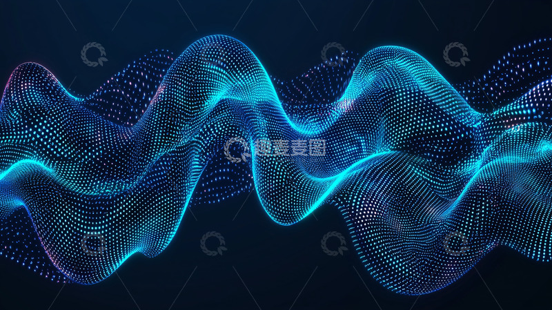高清大图下载【趣麦麦图】蓝色科技感波浪